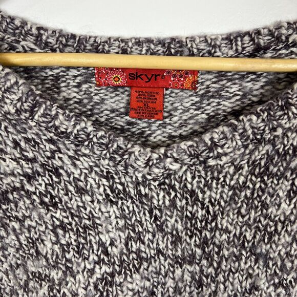 SKYR Women’s Vintage Chunky Fuzzy Mottled Mohair Wool Blend Sweater Warm XL Y2K - Picture 5 of 16